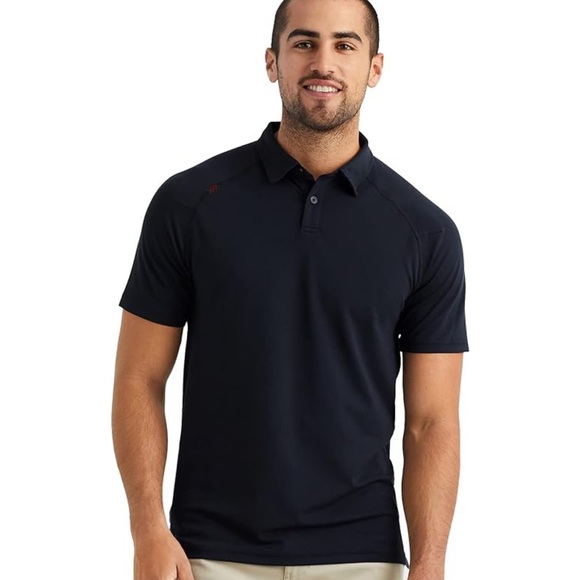 Rhone Delta Pique Mens Polo Black Size Medium - Picture 1 of 5